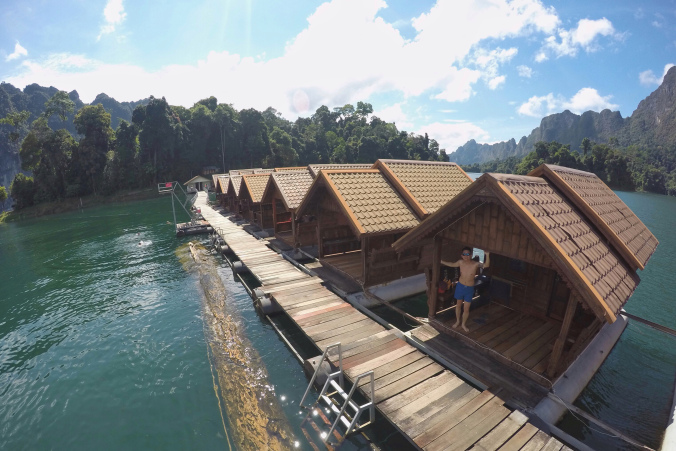 floating villa cheow lan lake khao sok thailand