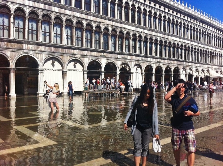 Acqua alta in San Marco square venice italy jermpins