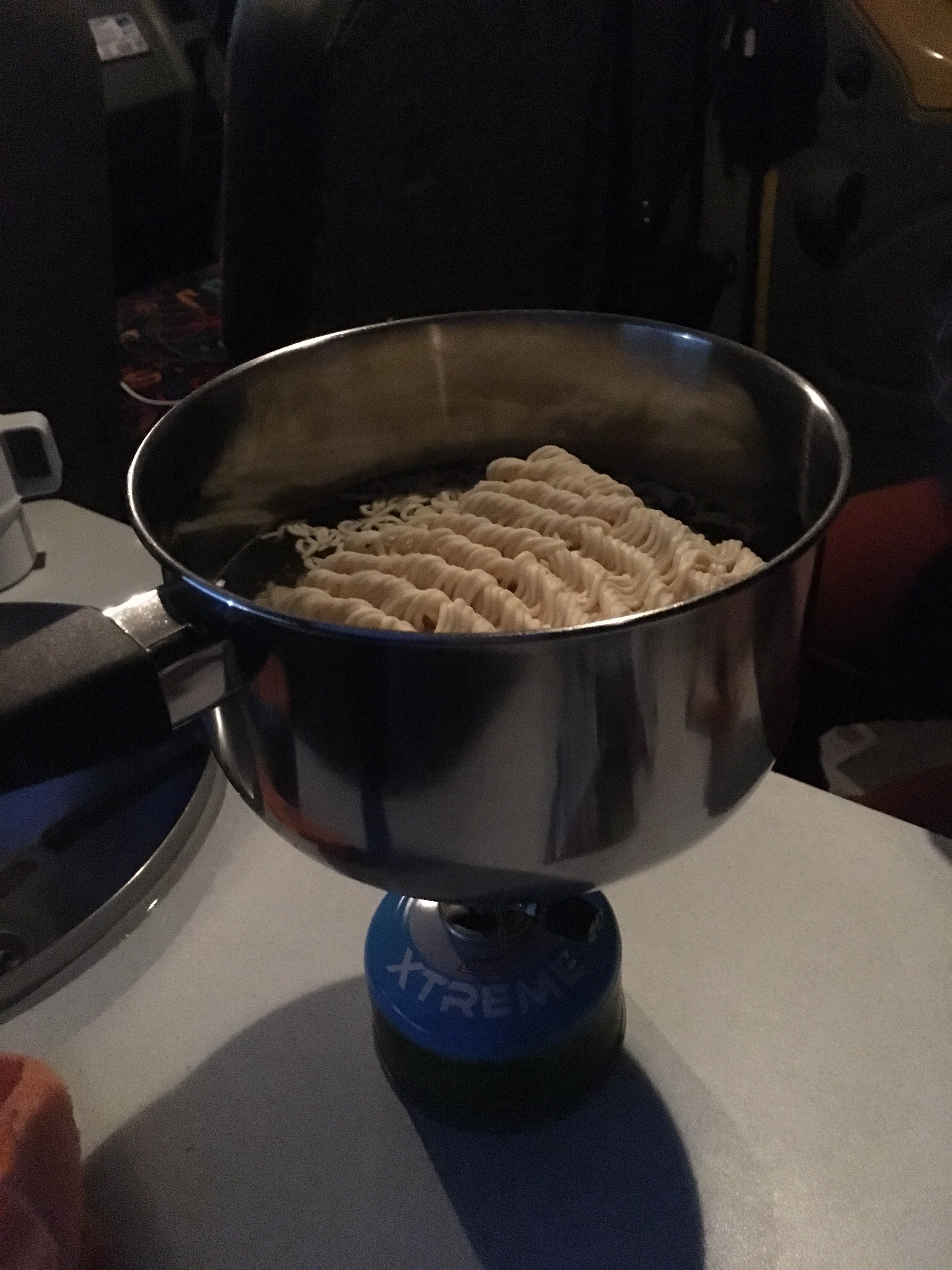 Cooking instant noodles inside our camper van jermpins iceland